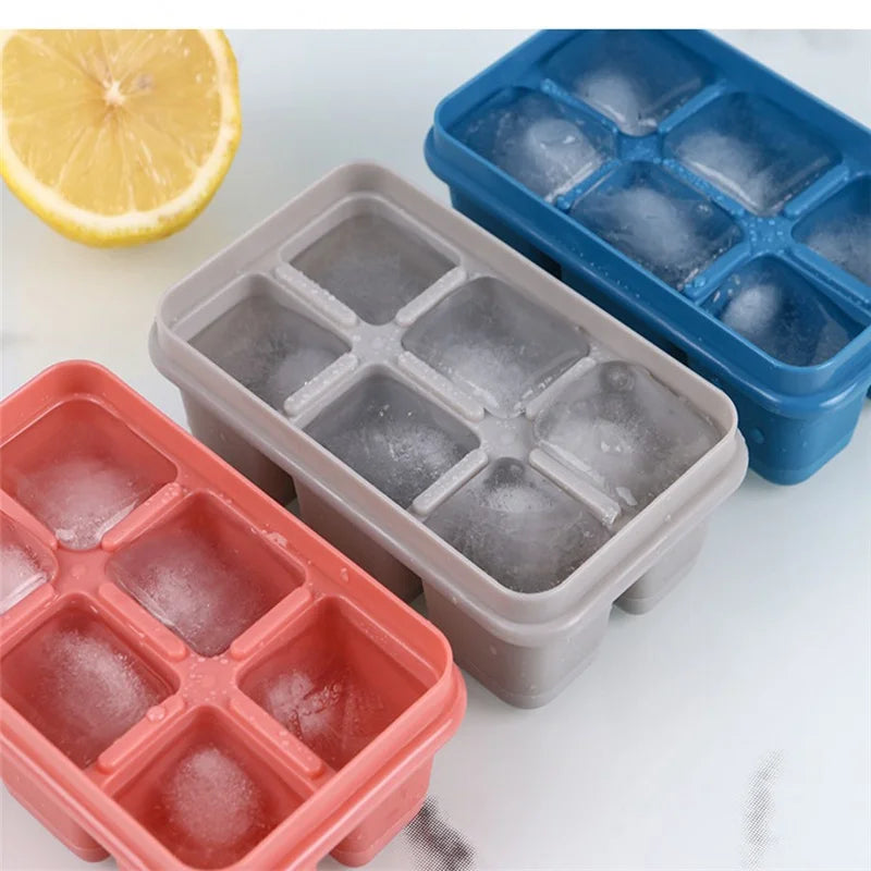 Six-Compartment Large Ice Maker Tray With Lid