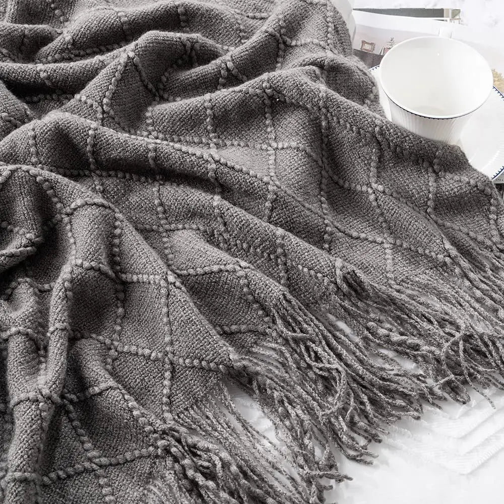 Chic Grey Sofa Cover Throw Blanket