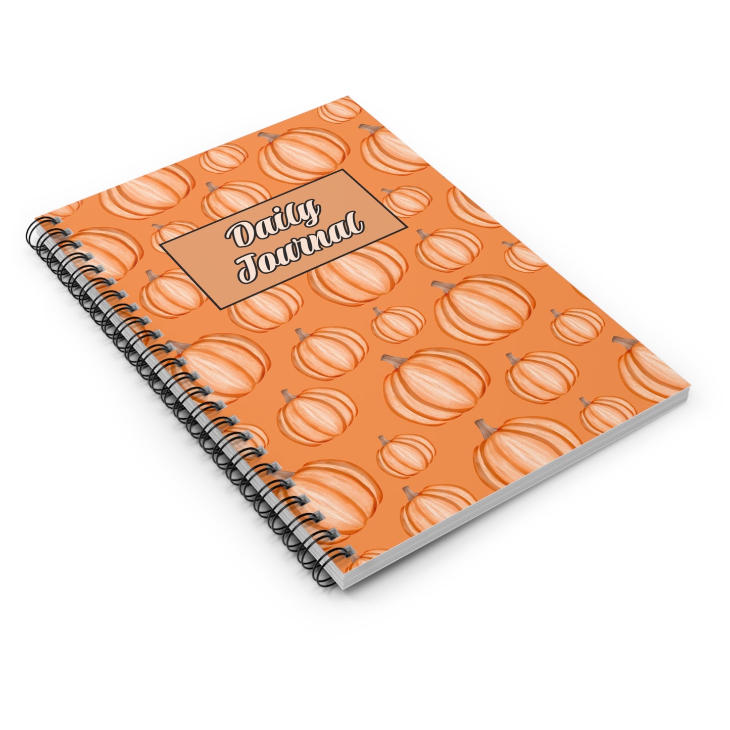Autumn Pumpkin Daily Journal Spiral Notebook