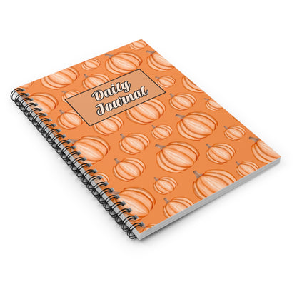 Autumn Pumpkin Daily Journal Spiral Notebook