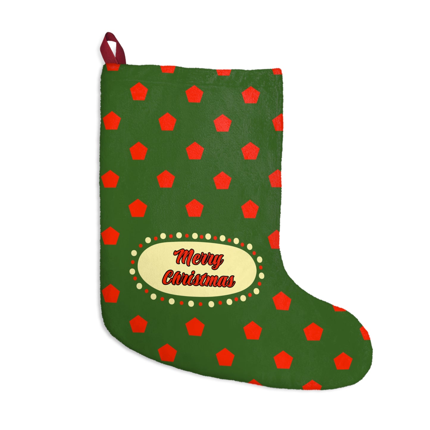"Merry Christmas" Polka Dot Christmas Stocking