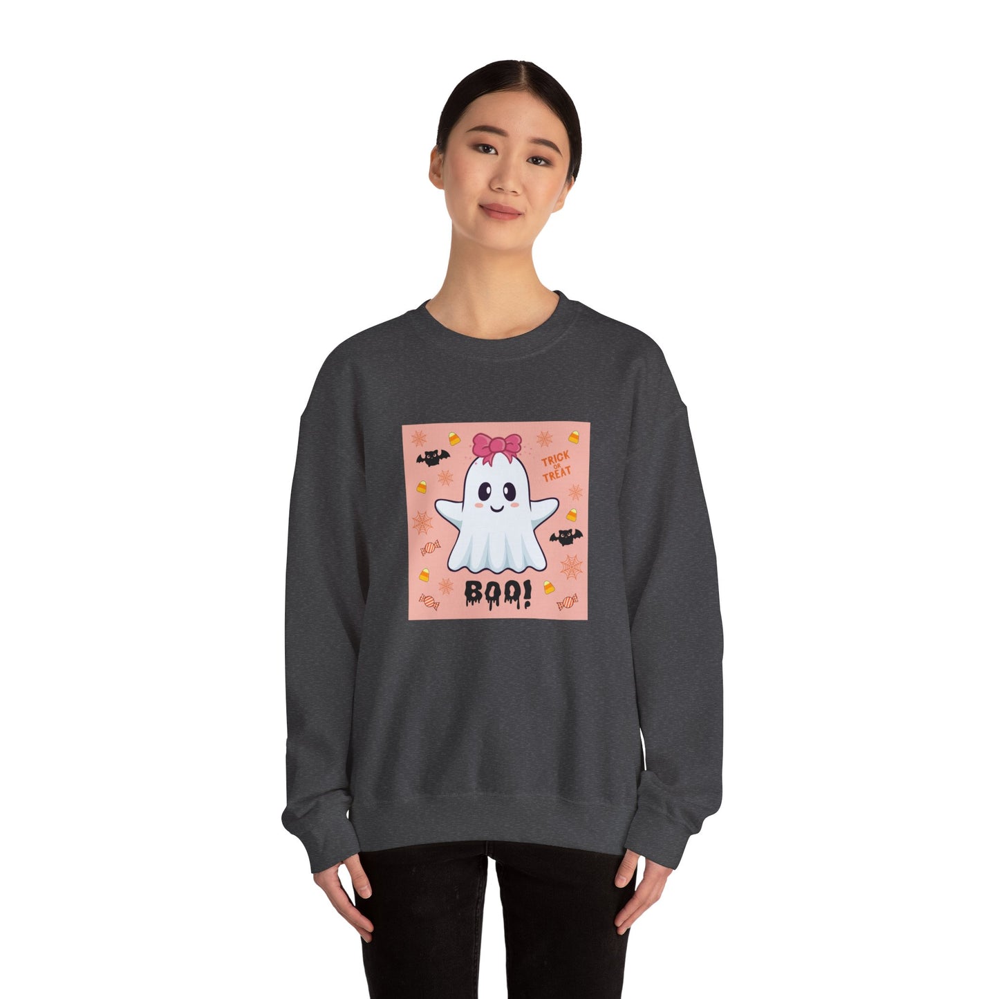 Pink Bow "Boo!" Ghost Crewneck Sweatshirt
