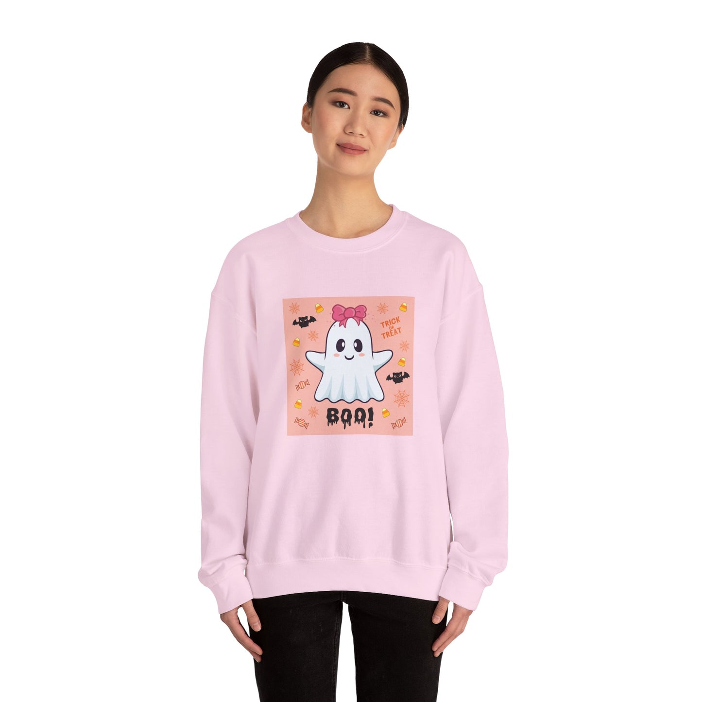 Pink Bow "Boo!" Ghost Crewneck Sweatshirt