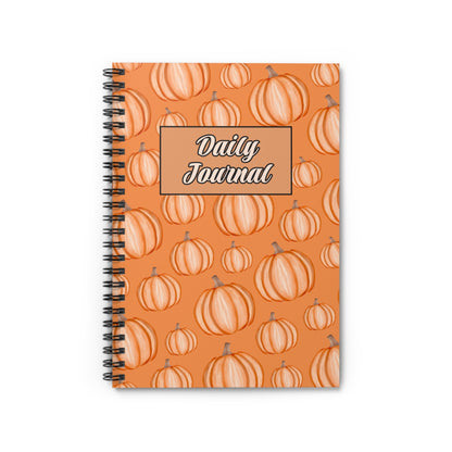 Autumn Pumpkin Daily Journal Spiral Notebook