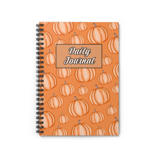 Autumn Pumpkin Daily Journal Spiral Notebook