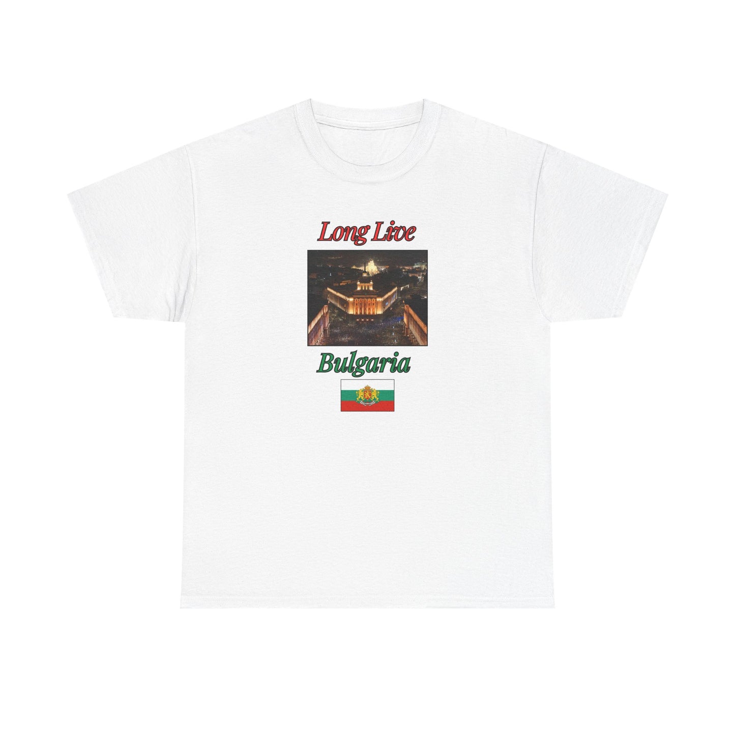 Patriotic Bulgarian Flag “Long Live Bulgaria” White T-Shirt