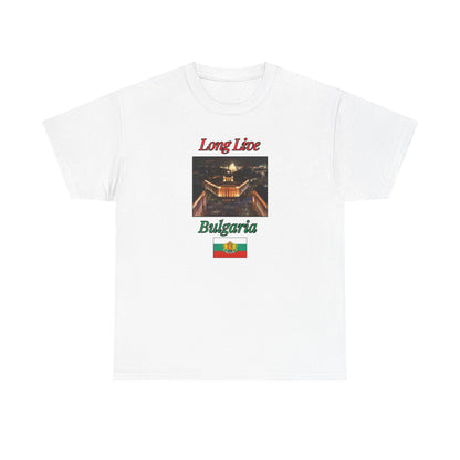Patriotic Bulgarian Flag “Long Live Bulgaria” White T-Shirt