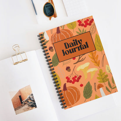 Autumn-Themed Daily Journal Spiral Notebook