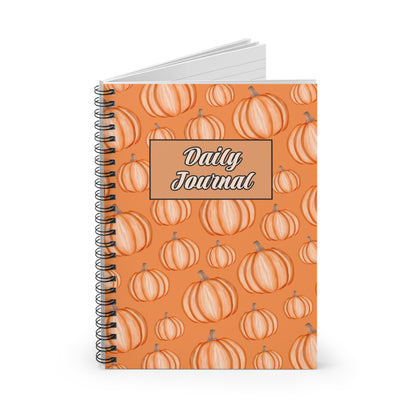 Autumn Pumpkin Daily Journal Spiral Notebook