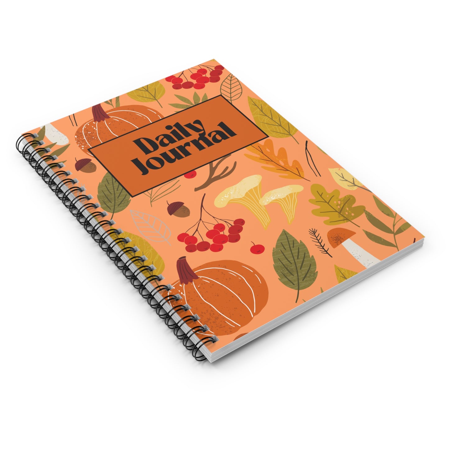 Autumn-Themed Daily Journal Spiral Notebook