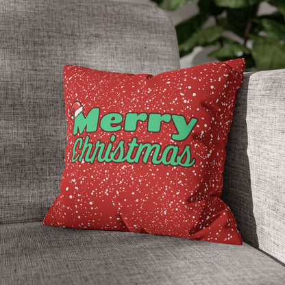 "Merry Christmas" Red Holiday Throw Pillowcase