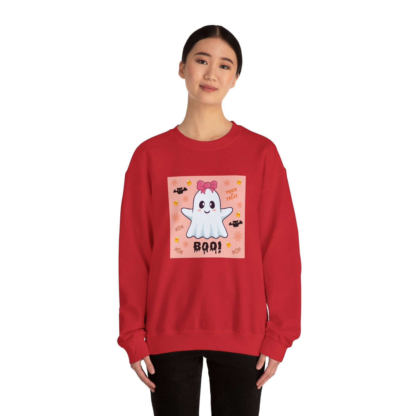 Pink Bow "Boo!" Ghost Crewneck Sweatshirt