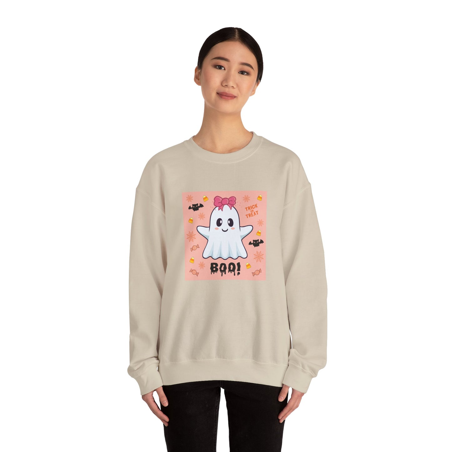 Pink Bow "Boo!" Ghost Crewneck Sweatshirt