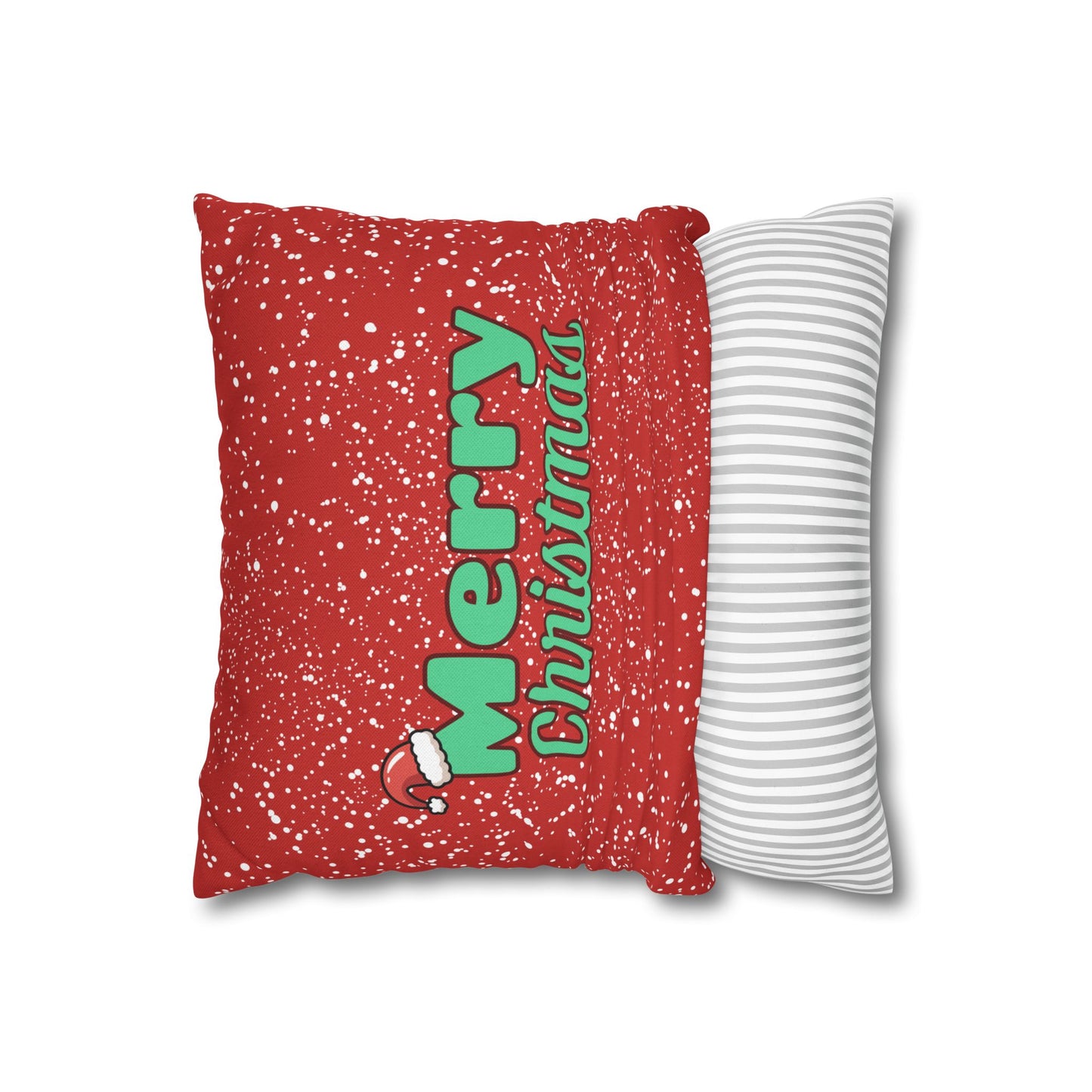 "Merry Christmas" Red Holiday Throw Pillowcase