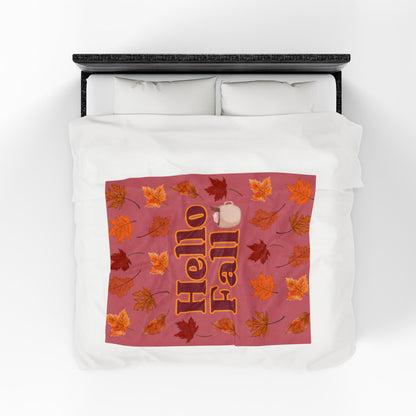 "Hello Fall" Velveteen Plush Blanket