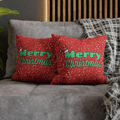 "Merry Christmas" Red Holiday Throw Pillowcase