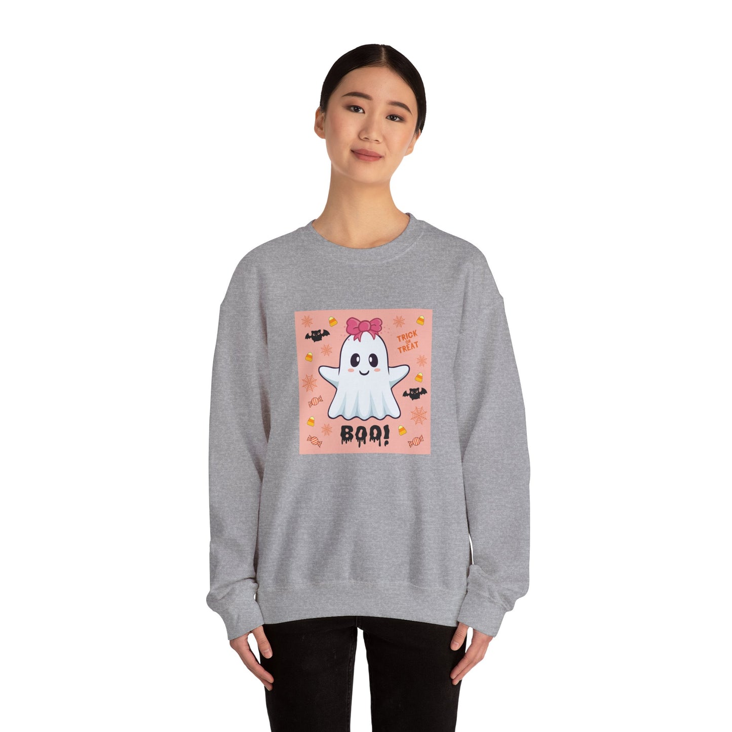 Pink Bow "Boo!" Ghost Crewneck Sweatshirt
