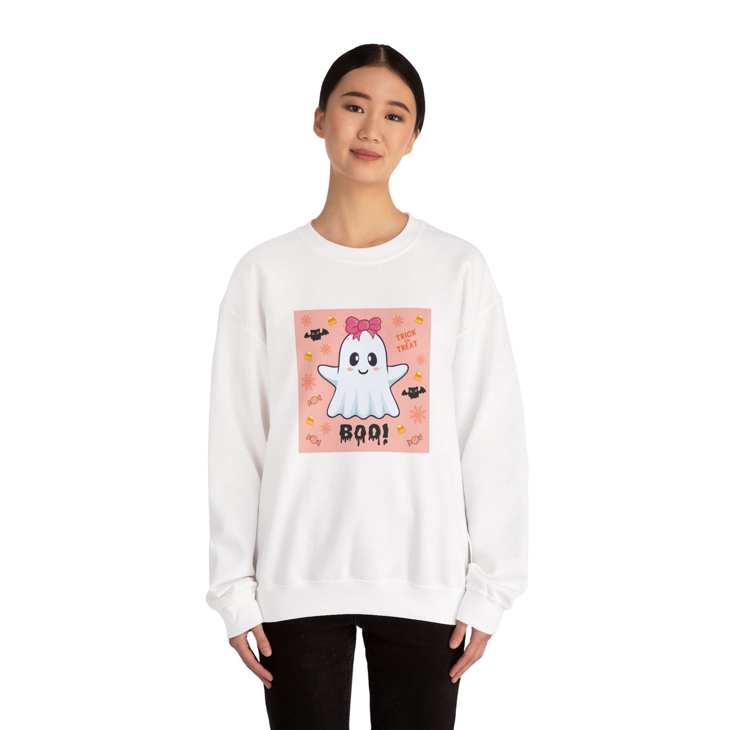 Pink Bow "Boo!" Ghost Crewneck Sweatshirt