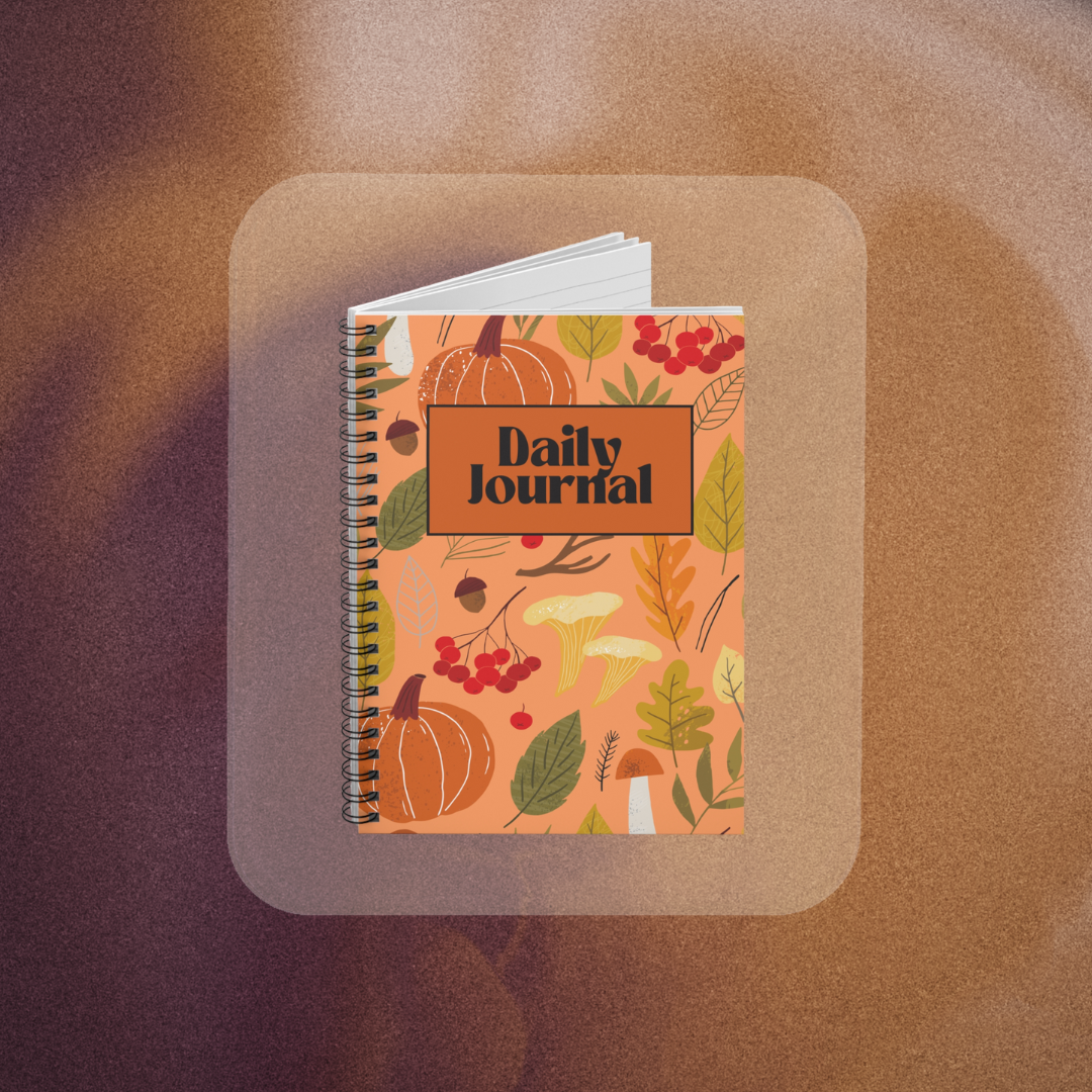 Autumn-Themed Daily Journal Spiral Notebook
