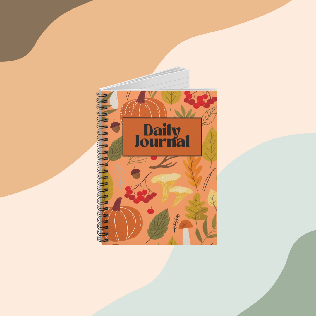 Autumn-Themed Daily Journal Spiral Notebook