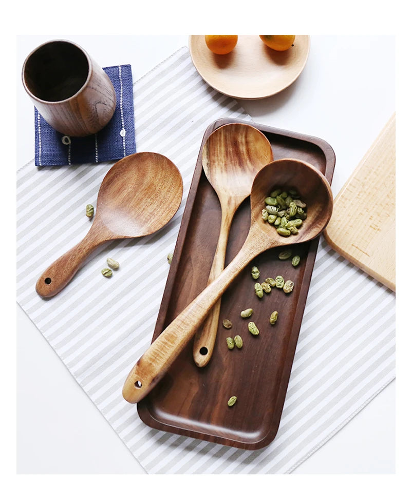 Natural Wood Cooking Utensil Kit