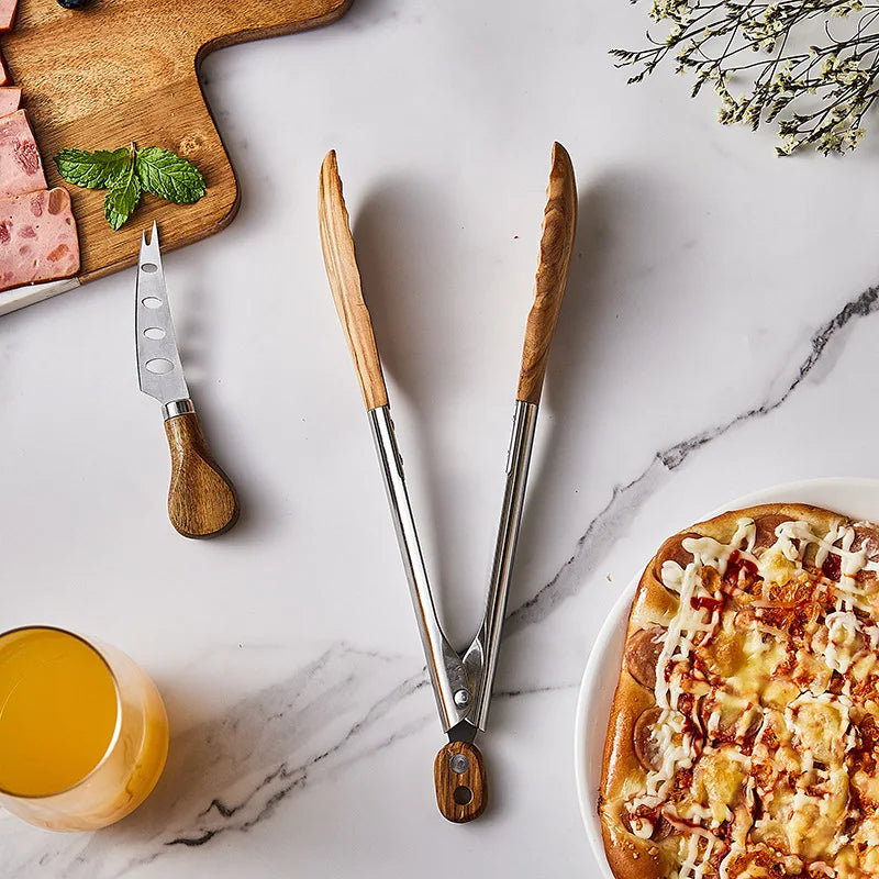 Multi-Purpose Wooden Cooking Tongs