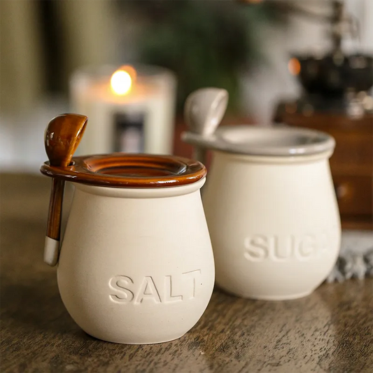 Ceramic Salt & Sugar Storage Jar With Lid