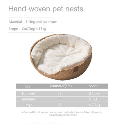 Modern Rattan Pet Basket Bed