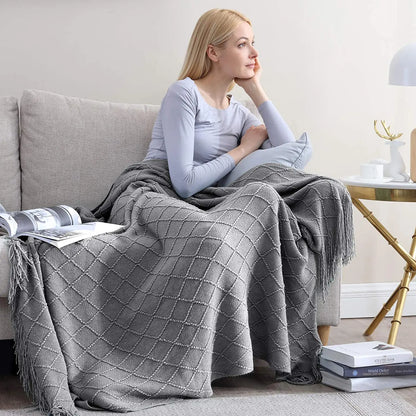 Chic Grey Sofa Cover Throw Blanket
