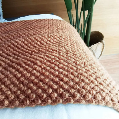 Lightweight Textured Knitted Throw Blanket