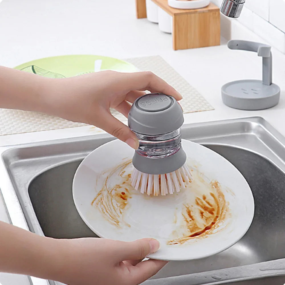 Dish Brush With Built-In Soap Dispenser