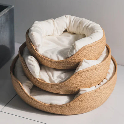Modern Rattan Pet Basket Bed