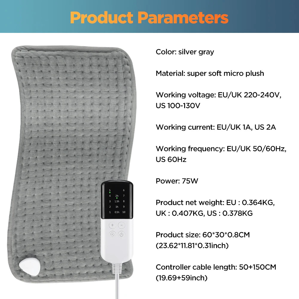 Premium Electric Heating Pad for Targeted Pain Relief & Comfort