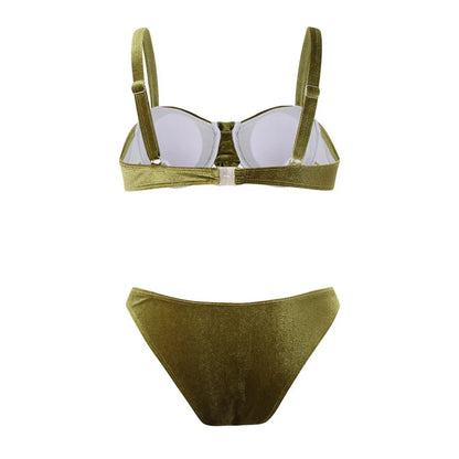 Palm Tree Green Two-Piece Women's Bikini