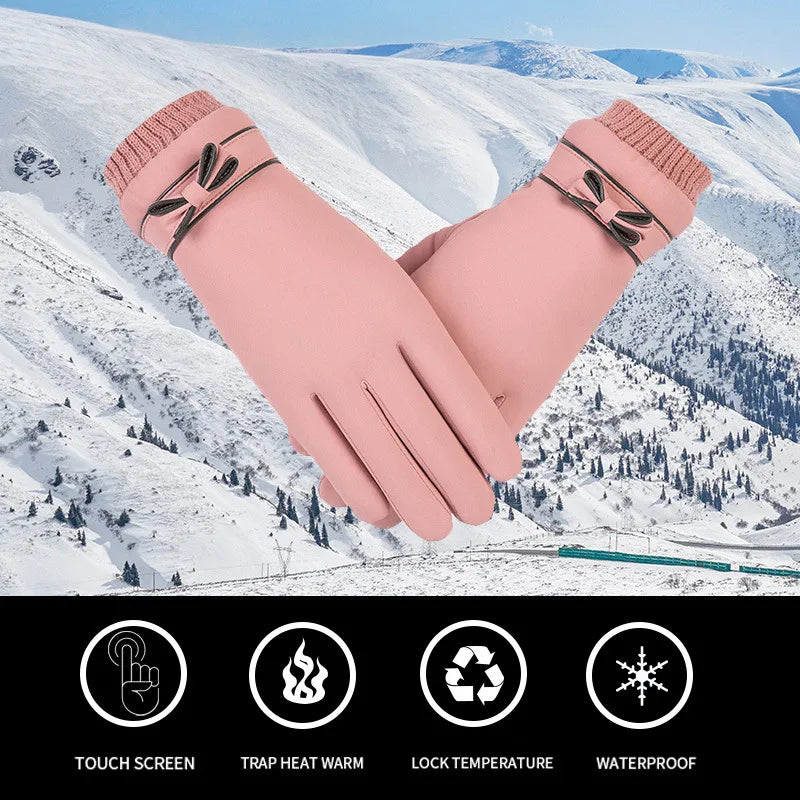 Cozy Fleece-Lined Winter Gloves for Women