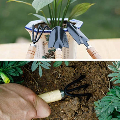 Sturdy Wooden Handle Gardening Tools Set