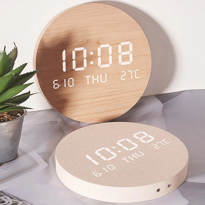 Wooden LED Digital Modern Wall Clocks