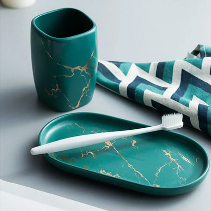 Oval Marble Design Storage Tray