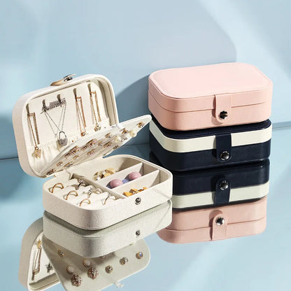 Double-Layer Portable Jewelry Box Organizer