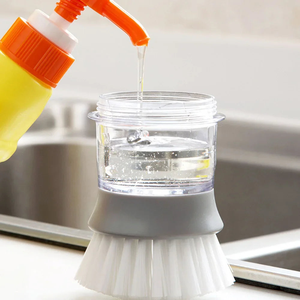 Dish Brush With Built-In Soap Dispenser