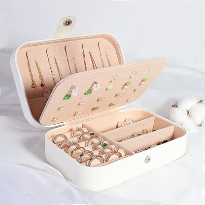 Double-Layer Portable Jewelry Box Organizer