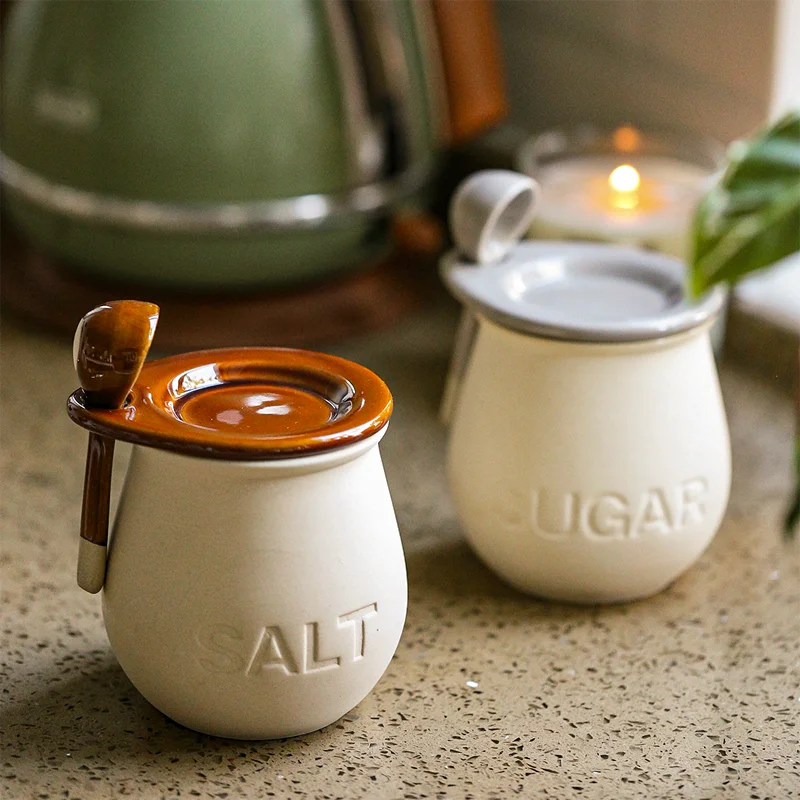 Ceramic Salt & Sugar Storage Jar With Lid