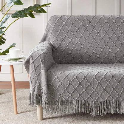 Chic Grey Sofa Cover Throw Blanket