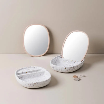 Women's Cosmetic Storage Box With Mirror