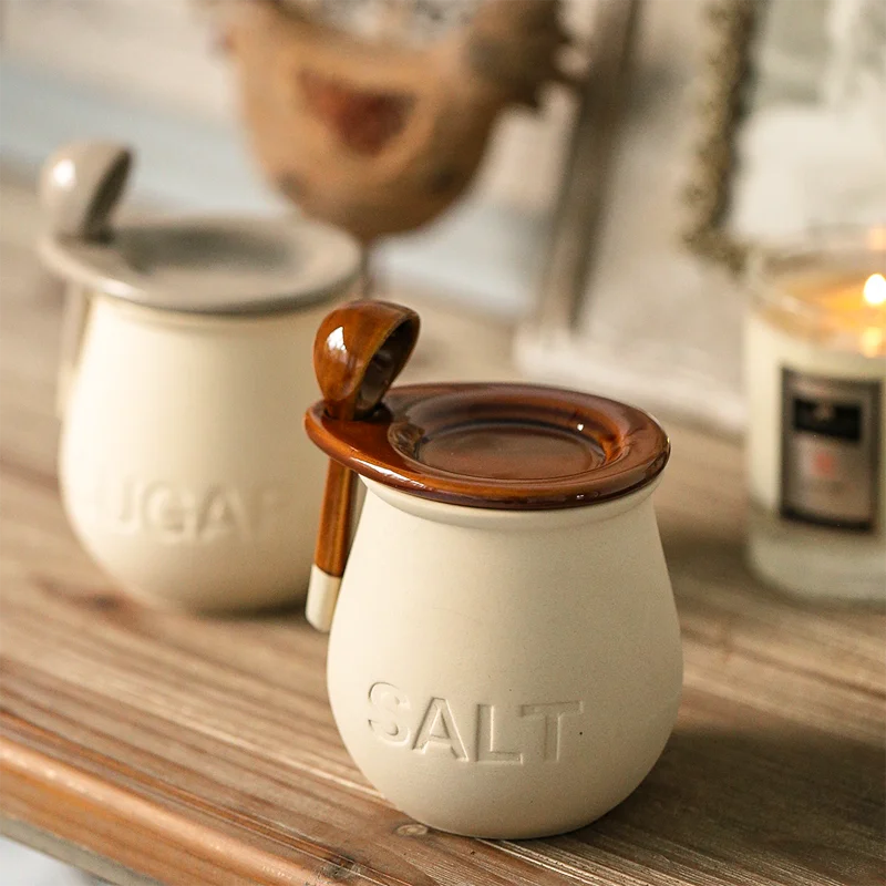 Ceramic Salt & Sugar Storage Jar With Lid