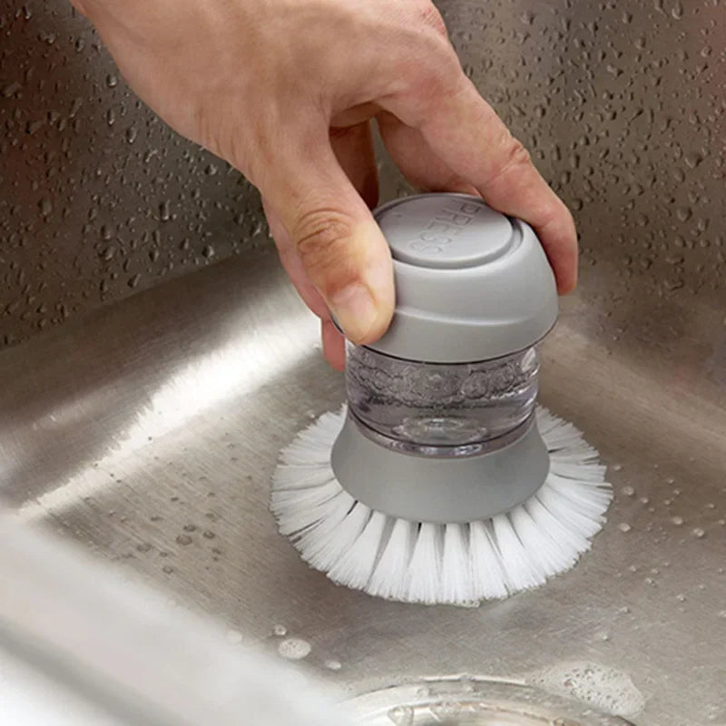 Dish Brush With Built-In Soap Dispenser