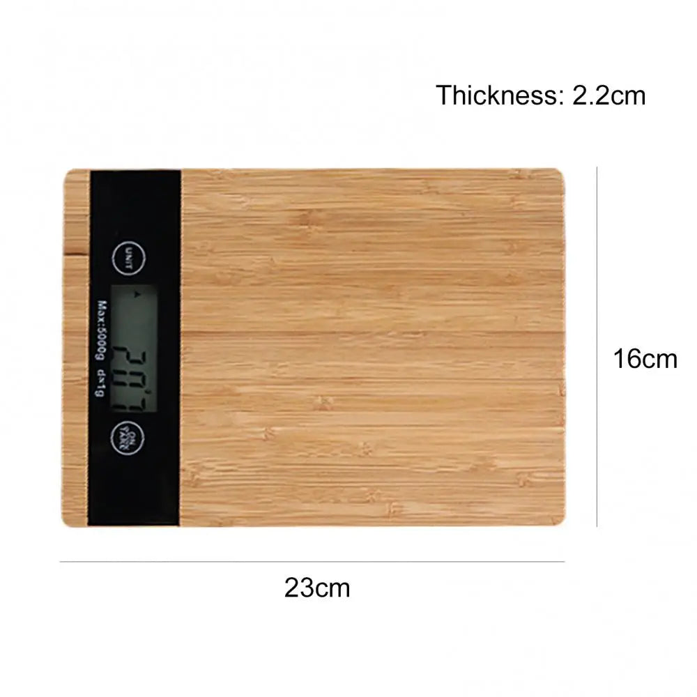 Digital Display Kitchen Bamboo Scale