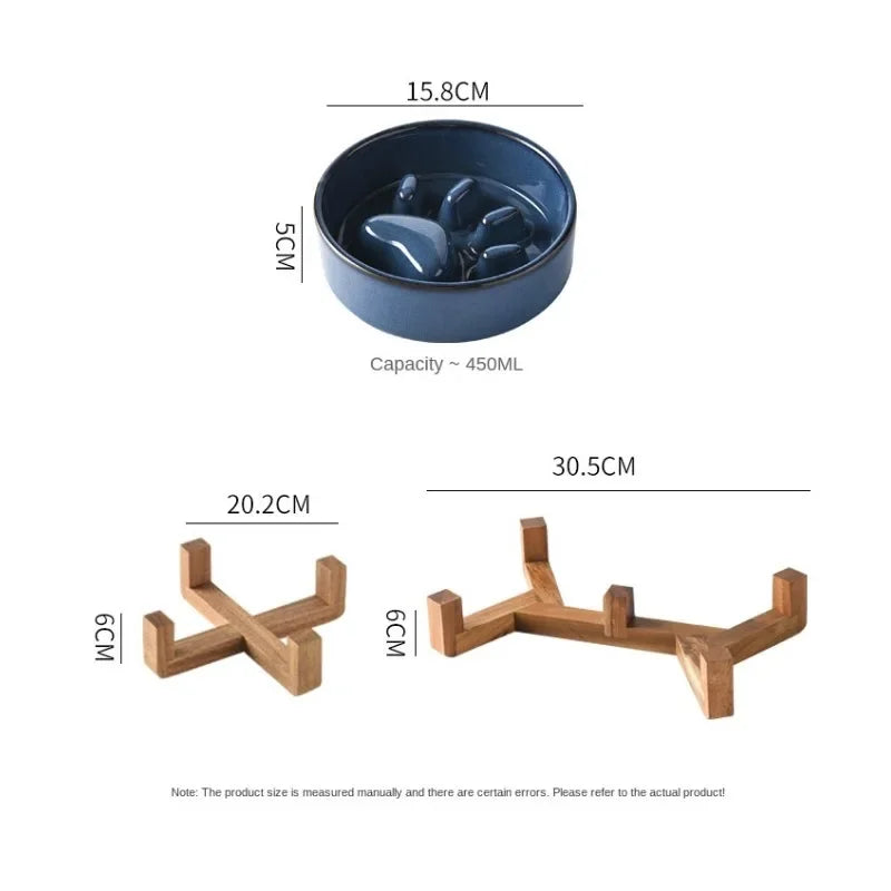 Blue & Cream Ceramic Pet Bowls