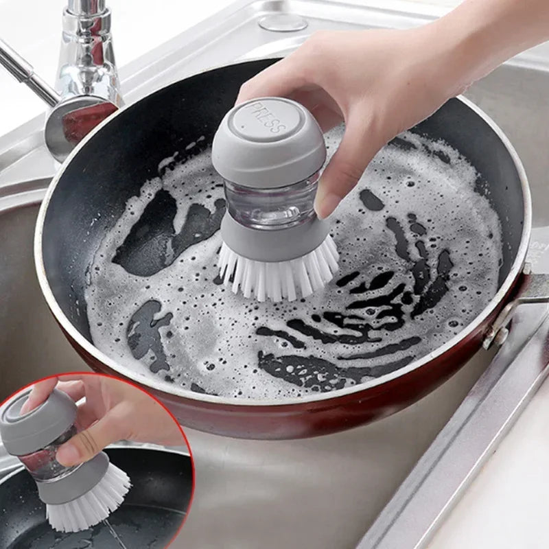 Dish Brush With Built-In Soap Dispenser