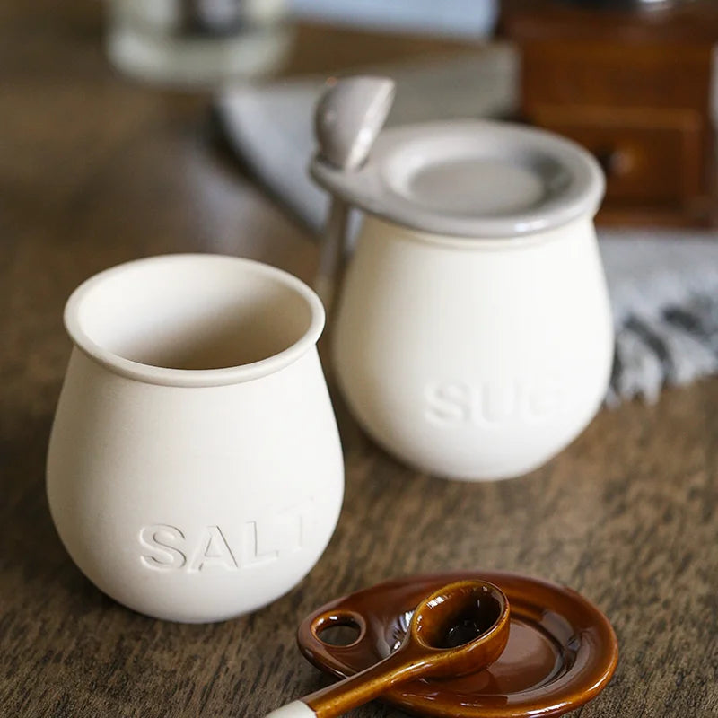 Ceramic Salt & Sugar Storage Jar With Lid